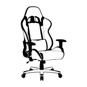 Stylischer Gaming-Stuhl mit praktischen Rollen Malvorlage für glorreiche Spieleabenteurer und kreative Genies