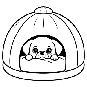 Aufregendes Hundekörbchen-Malbild zum kreativen Zeitvertreib
