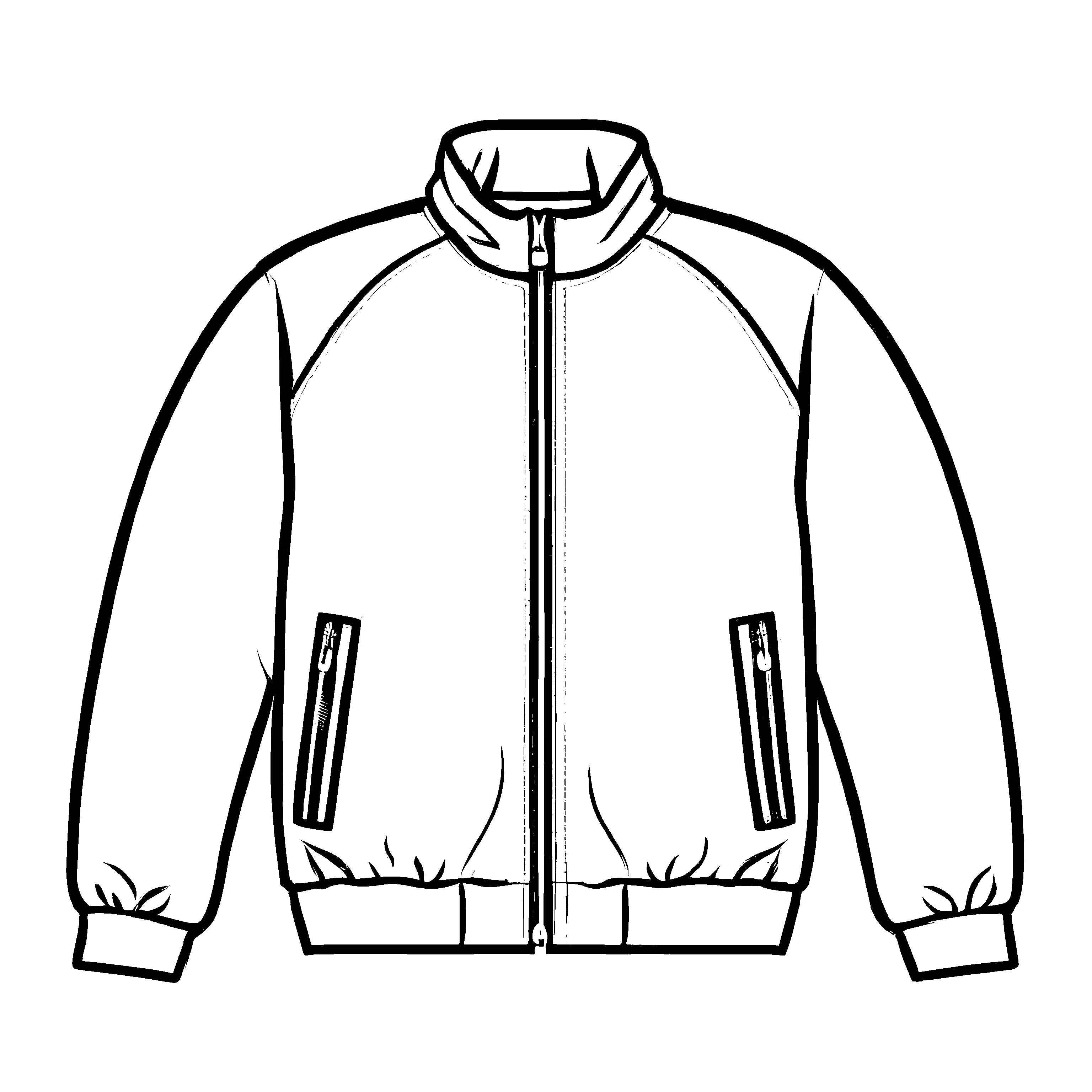 Trendige Herrenjacke mit coolem Reißverschluss Ausmalmotiv für modebewusste Entdecker