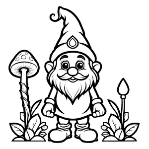 Wunderschöne Gnome-Malvorlage für kreative Kids