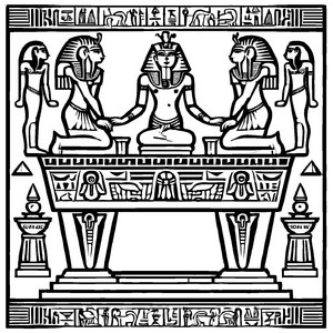 Faszinierender Tisch mit alten Ägyptern und einem Jungen Ausmalmotiv für neugierige Geschichtenerzähler