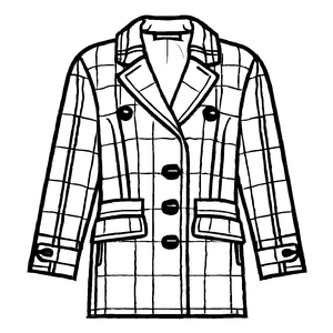 Modische Damenjacke mit schickem Karomuster Ausmalbild für trendige Stilforscherinnen