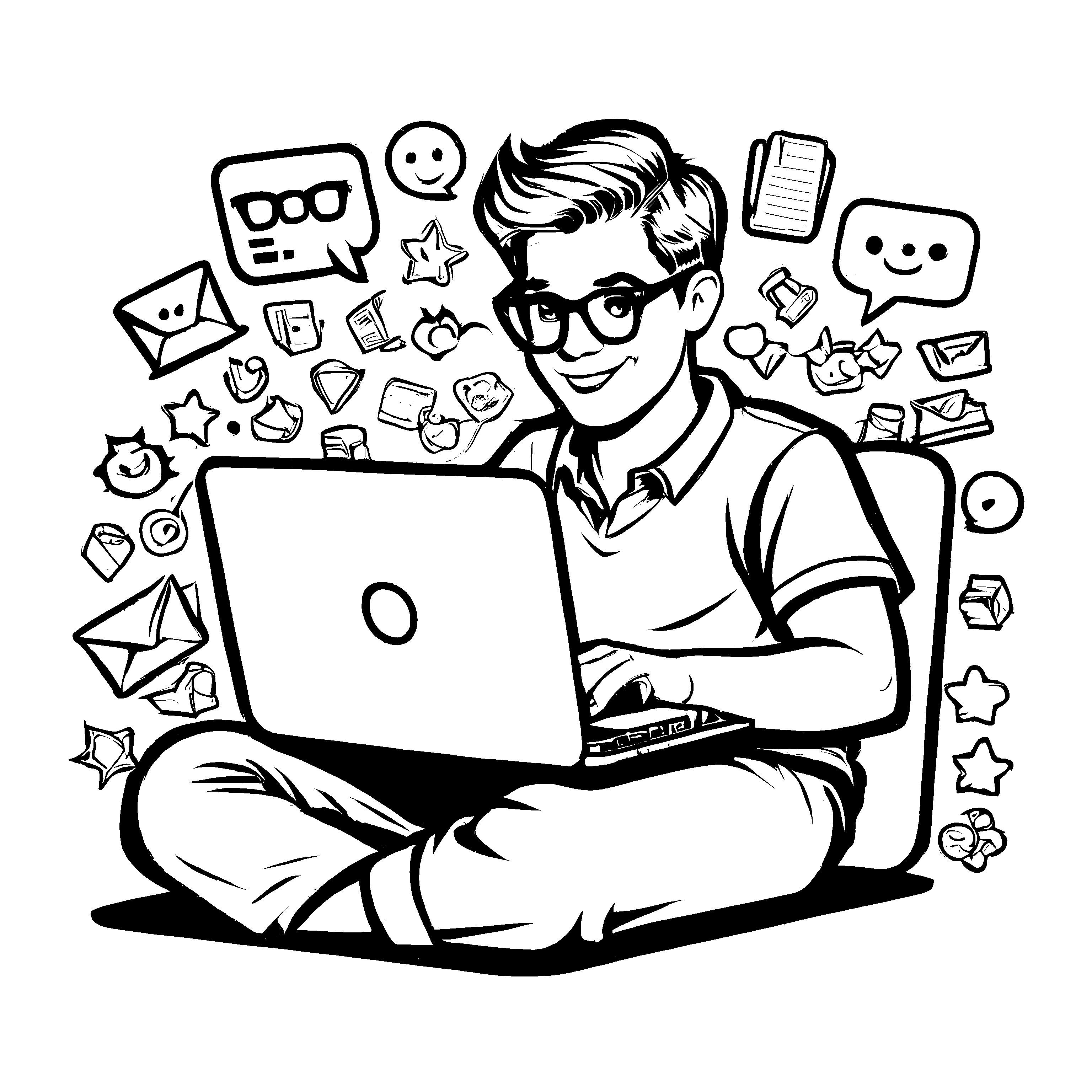 Verspieltes Geeks-Bastelmotiv für Kinder