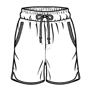 Vibrante Herren-Shorts mit aufregendem Bindegürtel Ausmalbild für stilbewusste Entdecker