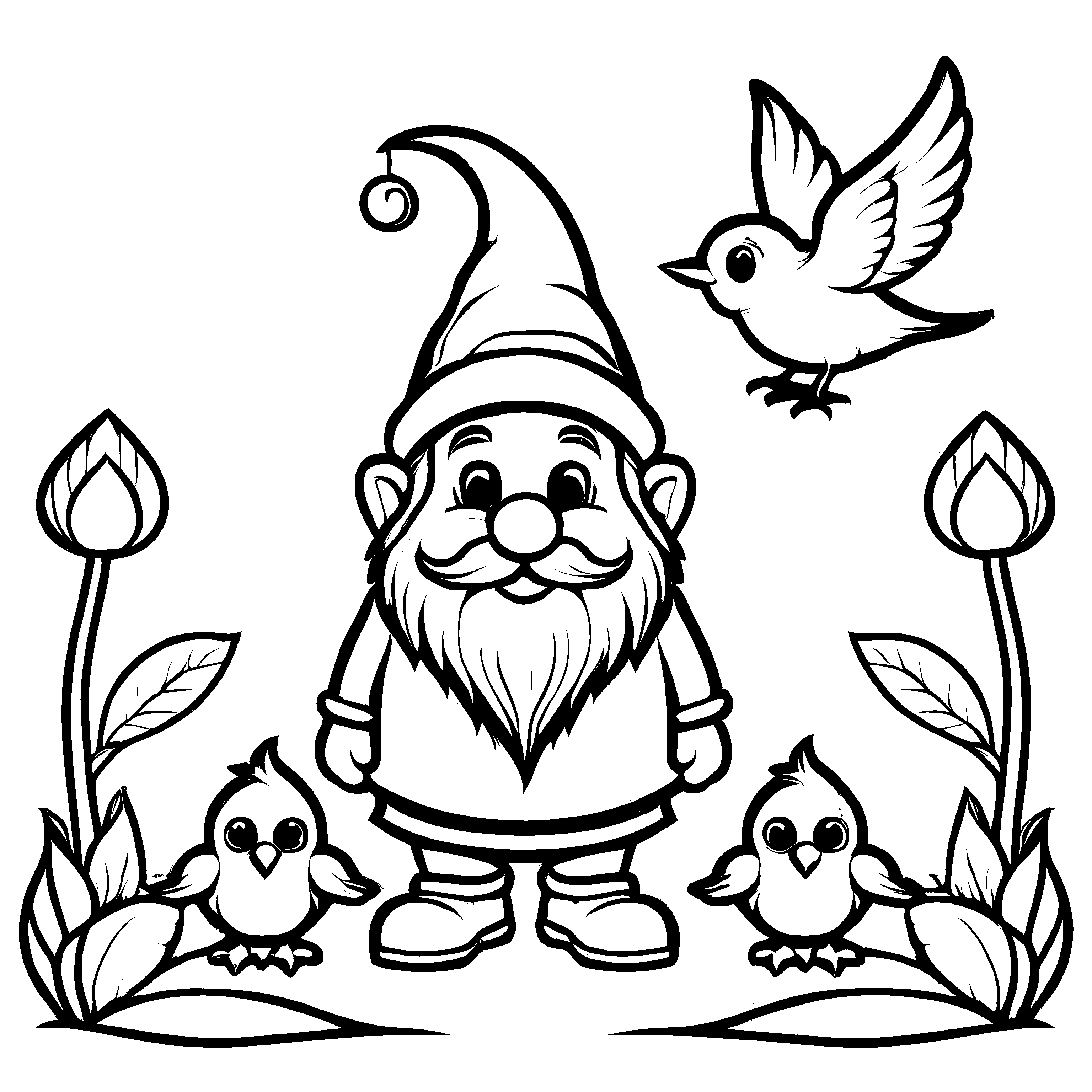 Wunderschöne Gnome-Ausmalvorlage für Kinder