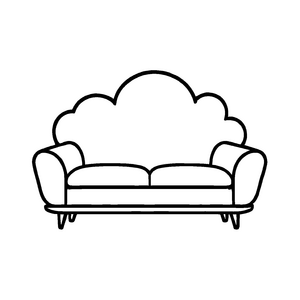 Elegantes Zweisitzer-Sofa im modernen Stil Ausmalvorlage für kreative Wohnträumer