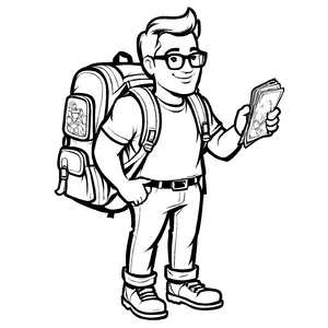 Bezauberndes Geeks-Ausmalbild für Kinder