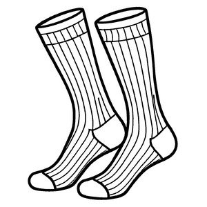 Zwei elegante Herrensocken im minimalistischen Stil Ausmalvorlage für trendbewusste Entdecker