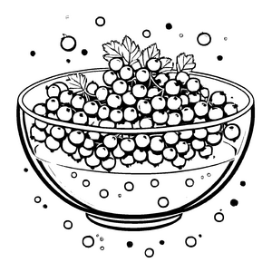 Köstlicher Obstkorb mit saftigen Johannisbeeren Ausmalbild für kleine Genießer und Forscher