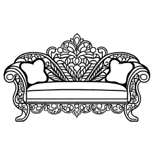 Schicke Couch mit exquisitem Design Ausmalbild für kreative Einrichtungsphantasten