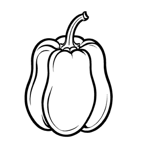 Strahlende Paprika mit frischem Stängel Malvorlage für flinke Farbentdecker
