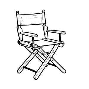 Eleganter Regiestuhl im minimalistischen Design Ausmalbild für kreative Bühnenenthusiasten