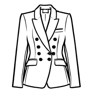 Modischer Damen-Blazer mit schicker Krawatte Ausmalvorlage für trendbewusste Kreativschaffende