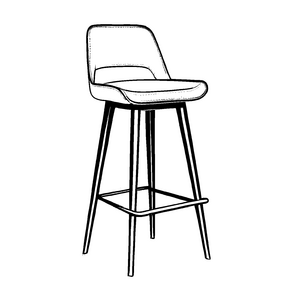 Bezaubernder Barhocker mit elegantem Sitzpolster Ausmalbild für kreative Köpfe