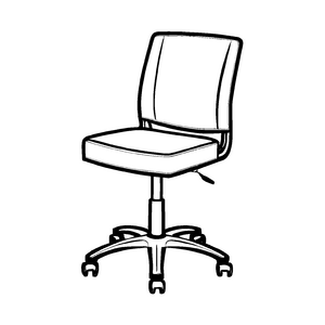 Stylischer Drehstuhl mit schickem Design Malvorlage für kleine Trendsetter