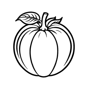 Lebendige Tomate mit gemütlichem Blatt Ausmalvorlage für kleine Naturforscher