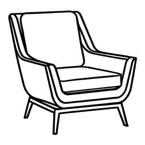 Modernen Loungesessel mit Kissen und Armlehnen Ausmalvorlage für kleine Stil-Entdecker