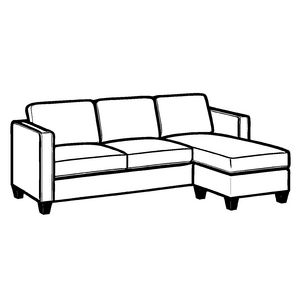 Kuschlige Couch mit praktischen Rollen Ausmalbild für neugierige kleine Einrichtungsvisionäre