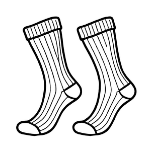 Zwei coole Herrensocken mit buntem Punktedesign Ausmalvorlage für aufgeweckte Trendsetter