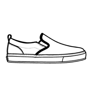 Modischer Damen-Schuh mit elegantem Schwarz-Weiß-Muster Ausmalbild für stylische Künstlerinnen