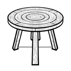 Kreativer Beistelltisch mit faszinierendem geometrischen Muster Malvorlage für innovative Mini-Designer