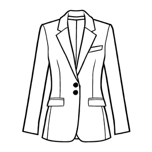 Bezaubernder Damen-Blazer mit tollen Knopfdetails Ausmalmotiv für junge Fashionliebhaber