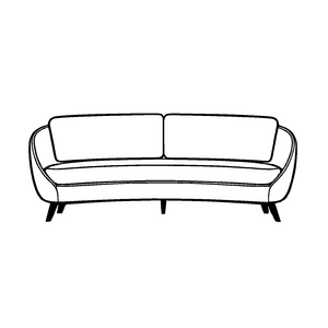 Modernes Designer-Sofa im eleganten Weiß Ausmalvorlage für fantasievolle Raumwunder und kleine Kunstschaffende