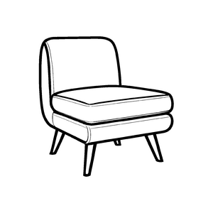 Schlichter Polsterstuhl im minimalistischen Stil Ausmalmotiv für kleine Einrichtungszauberer