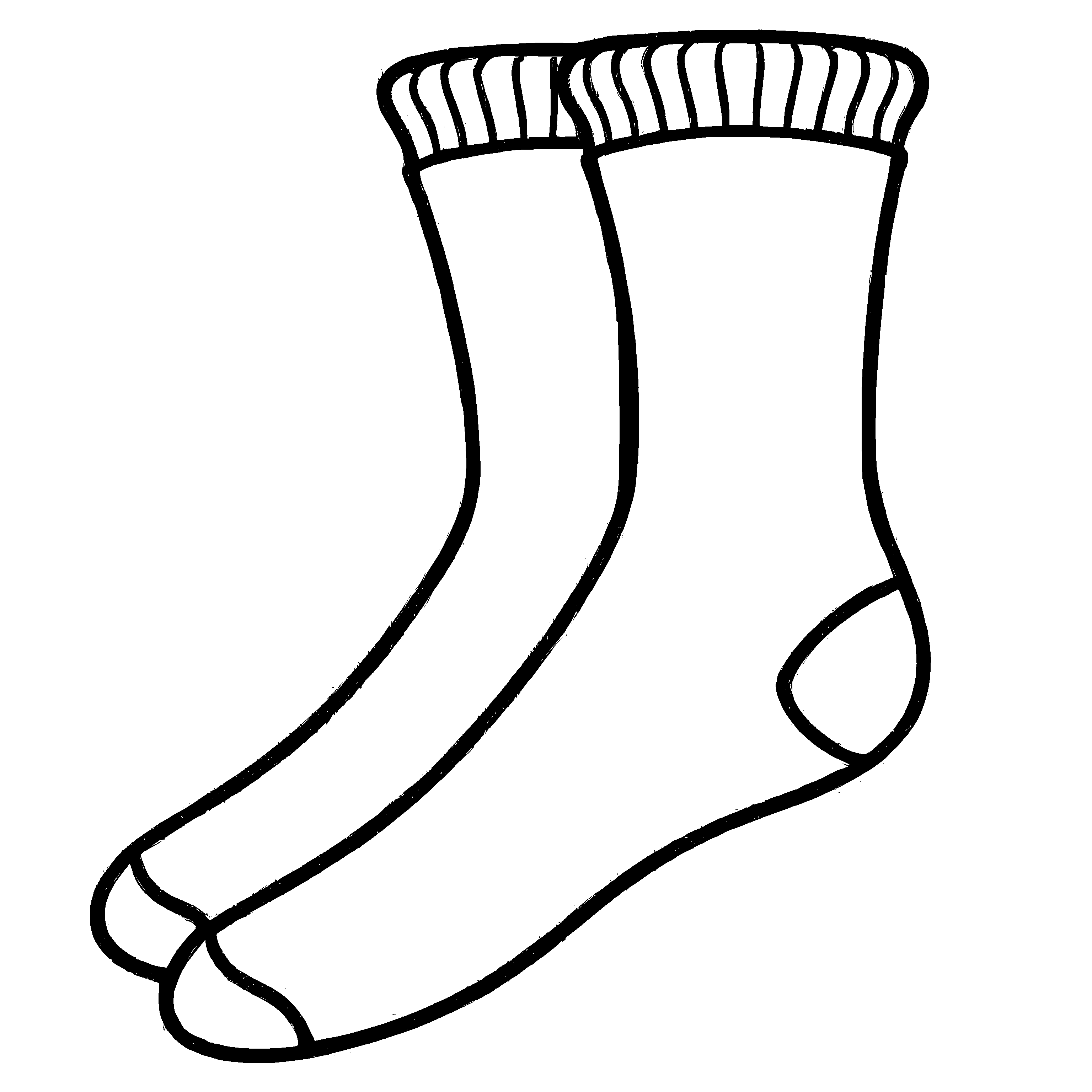 Zwei schlichte Herrensocken im minimalistischen Design Malvorlage für kreative Stilentdecker