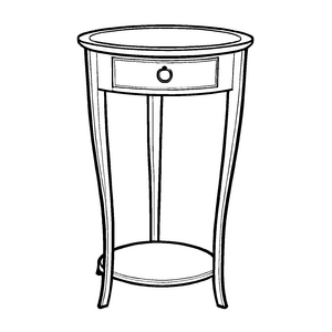 Eleganter Beistelltisch mit vintage-inspiriertem Design Ausmalbild für fantasievolle Möbelarchitekten