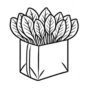 Verlockende Spinatillustration in festlicher Geschenkbox Malvorlage für junge Entdecker mit Geschmack