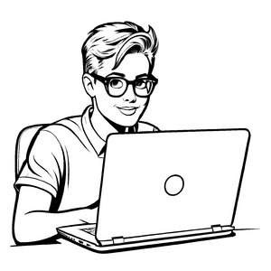Süßes Nerds-Malbild für Groß und Klein