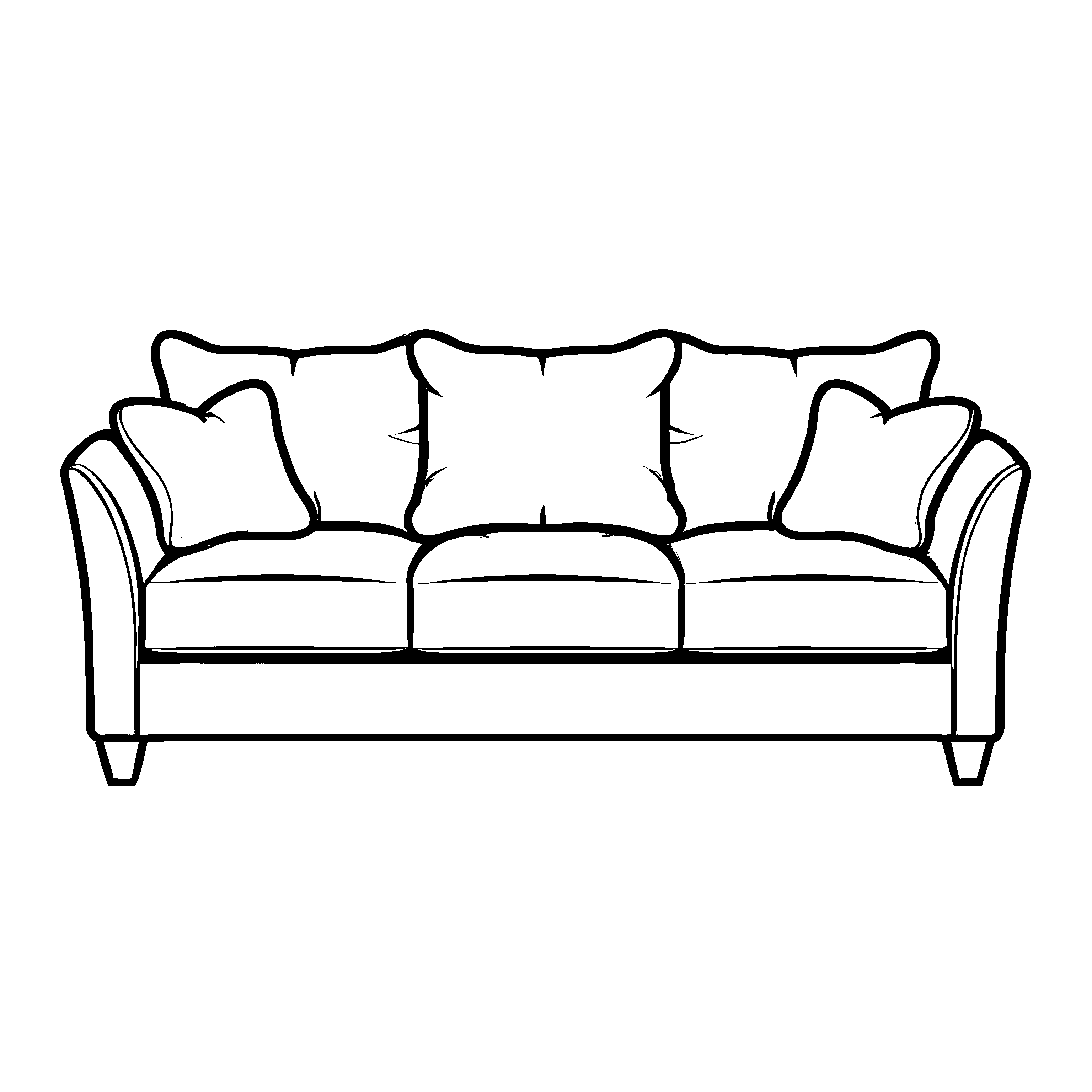 Bezauberndes Designer-Sofa mit mischen Kissen Malvorlage für kleine Wohnträumer und Helden der Fantasie