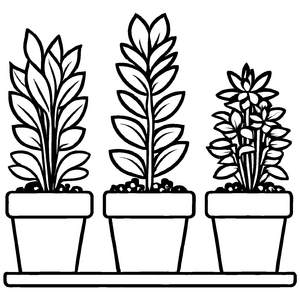 Süße Blumenkübel-Malvorlage zum kreativen Zeitvertreib