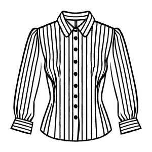Moderne Damenbluse mit coolen Großknöpfen Ausmalmotiv für trendbewusste Künstlerinnen
