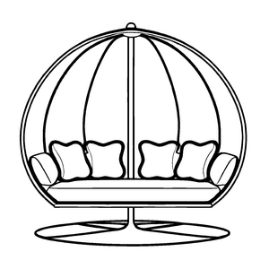 Elegantes Designer-Sofa mit einzigartigem Lichtdesign Ausmalbild für kreative Wohnvisionäre und kleine Stil-Abenteurer