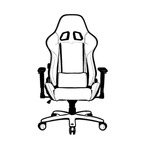 Futuristischer Gaming-Stuhl mit praktischen Rollen Malvorlage für innovative Köpfe und eifrige Gamer
