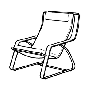Minimalistischer Relaxsessel mit eleganter Silhouette Ausmalbild für kreative Entspannungskünstler*innen