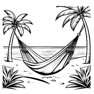 Einfaches Strandliegen-Bastelmotiv für kleine Künstler
