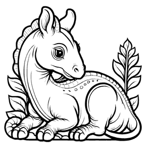 Faszination Parasaurolophus in entspannter Pose Malvorlage für neugierige Dino-Entdecker