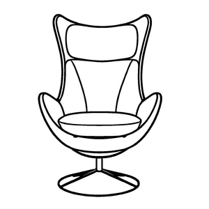 Schlichter Drehstuhl mit elegantem Hochlehnen-Design Ausmalvorlage für kleine Einrichtungsmeister
