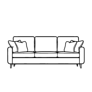 Kuschelige Couch mit charmanten Kissen Ausmalbild für stilbewusste Einrichtungsentdecker