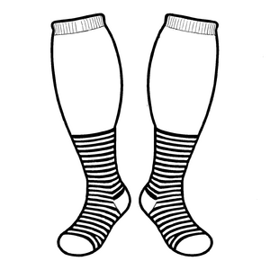 Zwei coole Herrensocken mit trendigen Streifen Malvorlage für pfiffige Modeentdecker