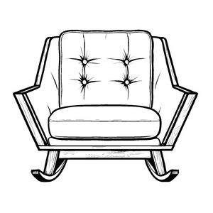 Gemütlicher Sessel mit stilvollem Sternenmuster Ausmalbild für originelle Design-Denker