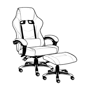 Klassischer Gaming-Stuhl mit stabilen Rollen Malvorlage für geduldige Gamer und fantasievolle Tüftler