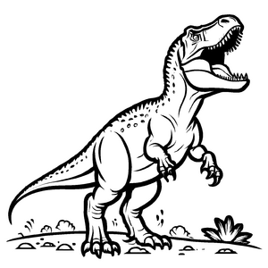 Majestätischer Albertosaurus mit scharfen Zähnen Malvorlage für abenteuerlustige Dinosaurier-Fans