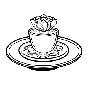 Leuchtender Romanesco mit zarten Blüten Ausmalbild für kreative Entdeckergeistlinge