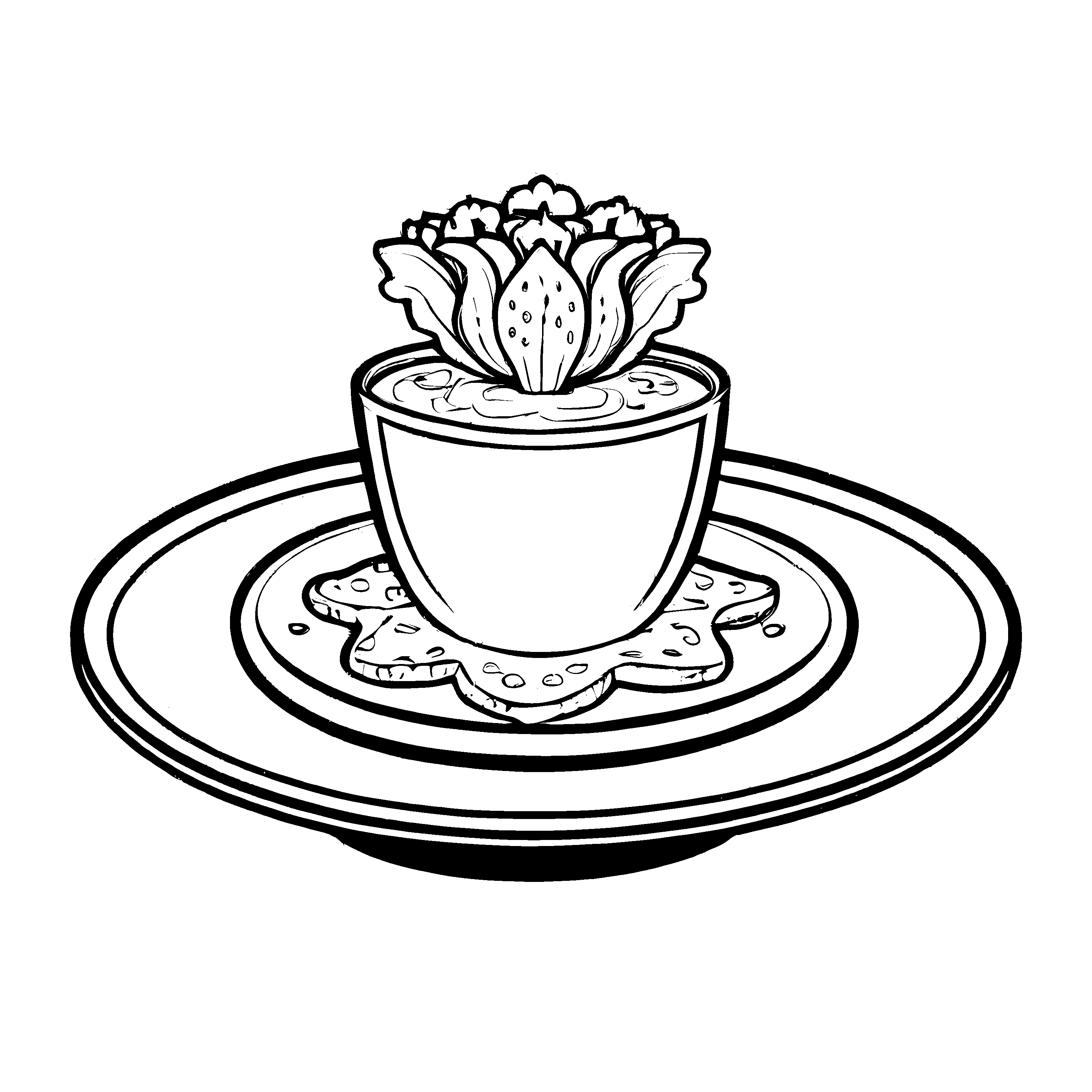 Leuchtender Romanesco mit zarten Blüten Ausmalbild für kreative Entdeckergeistlinge