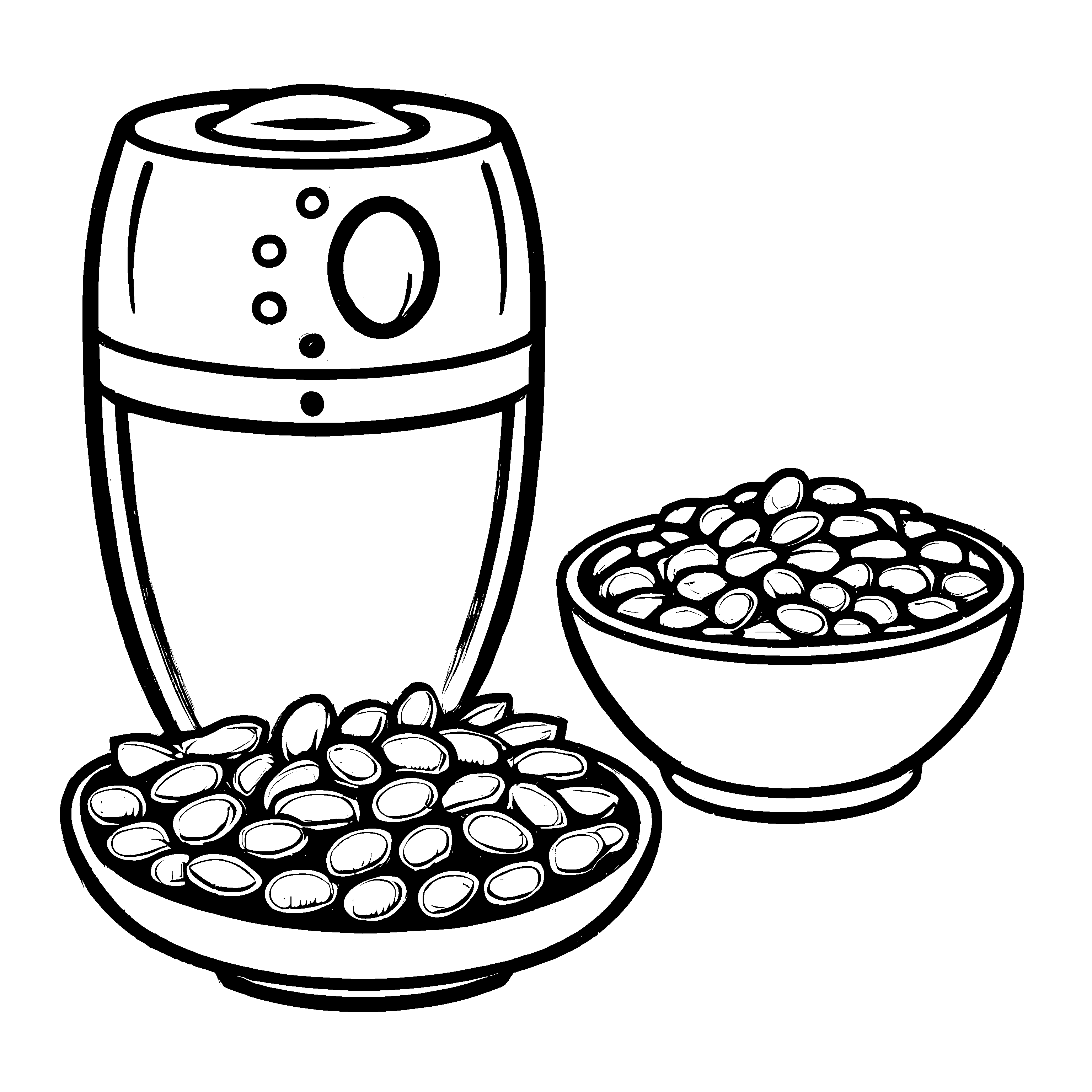 Leckere Edamame-Bohnen in einladender Schüssel Ausmalvorlage für kleine Küchenkünstler