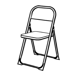 Schicker Klappstuhl aus Metall mit schickem Design Ausmalvorlage für kreative Farbzauberer in der Welt der Formen